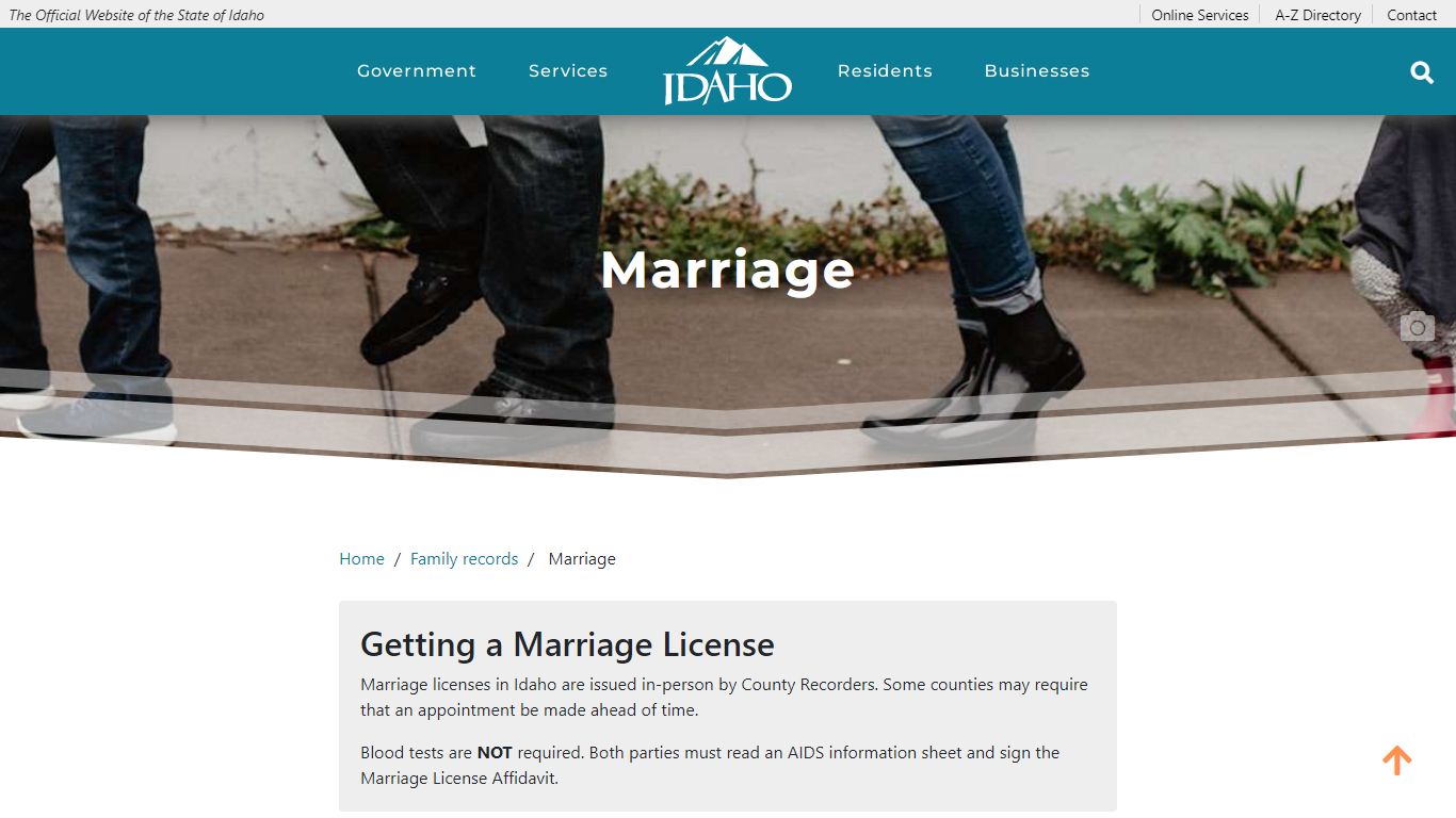 Marriage | The Official Website of the State of Idaho