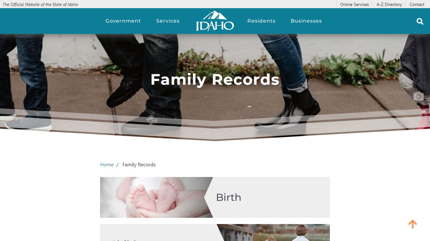 Family Records | The Official Website of the State of Idaho